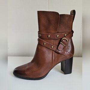 Born Emma Block Heel Bootie (Women)Børn Brown Block Heel Mid Calf Size 7.5